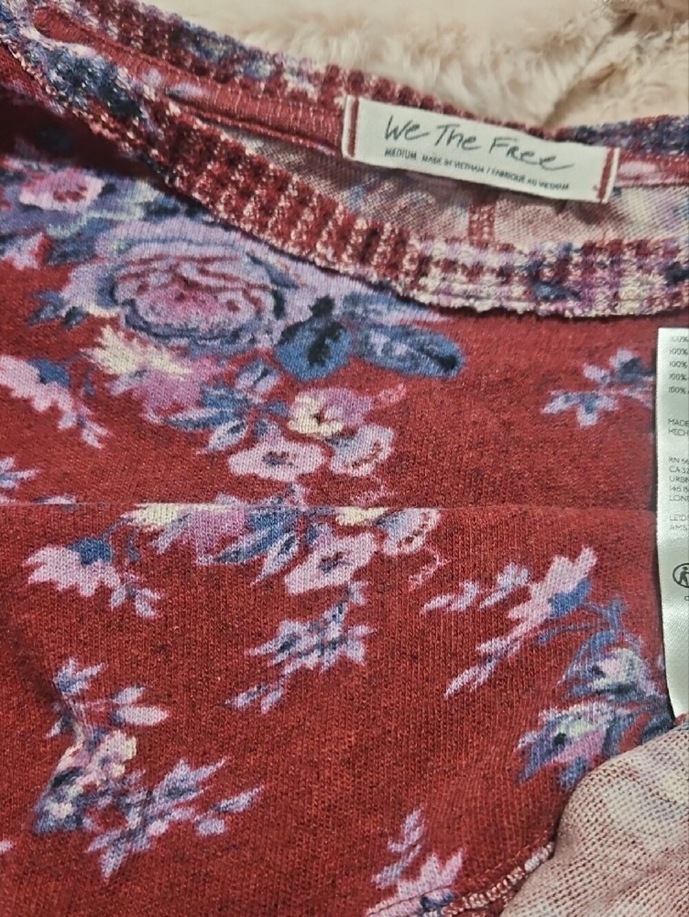 We The Free Burgundy Floral Short-Sleeve Tee - Picture 5 of 5